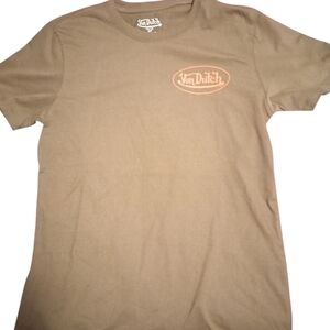 Von Dutch Men's Brown/Orange Short Sleeve Tee Shirt, Size S/P, NWT